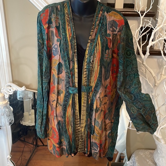 Vintage Bohemian Floral Pattern Print Kimono Jacket Cardigan - Picture 4 of 10